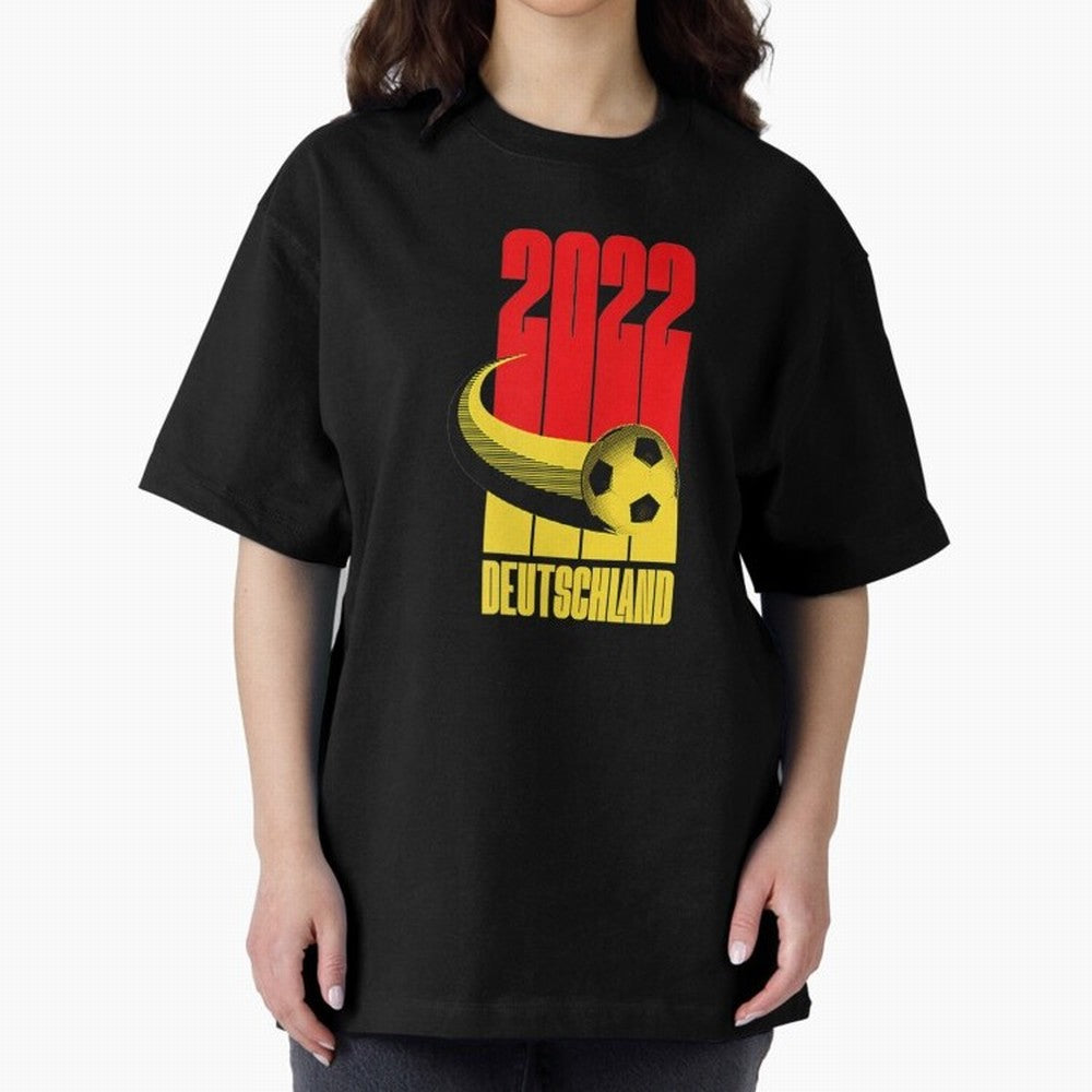 Germany 2022 Football Soccer Graphic Deutschland Oversized T-Shirt Remember Iconic Moments from Match Day Hype around FIFA World Cup 2026 USA Canada Mexico, CR7 and Messi, France and Portugal, Stadium Memories, Football Loyalty, International