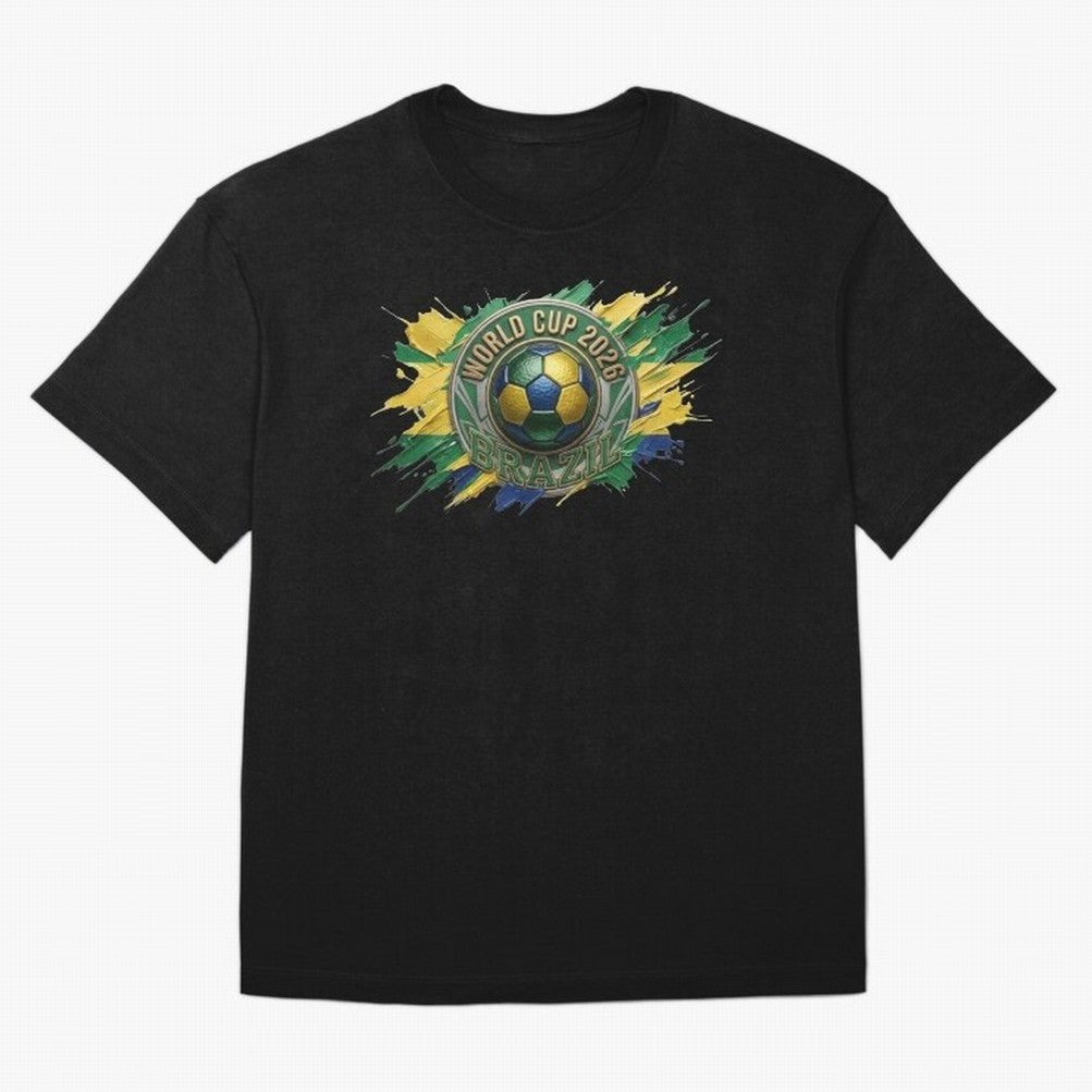 World Cup 2026 Brazil Soccer Ball Paint Splash Oversized T-Shirt Carry FIFA World Cup 2026 Group Stage for Fans of Neymar, Haaland and Cristiano Ronaldo and England and Germany, Bringing Football Passion, Legendary Performances, Festival Vibes and