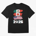 USA Canada Mexico Flag 2026 Cup Brush Art Oversized T-Shirt Celebrate the FIFA World Cup 2026 Journey through Cristiano Ronaldo, Haaland and CR7 Highlights, Brazil Pride, Retro Football Energy, Iconic Rivalries, Trophy Chase Drama and Stadium