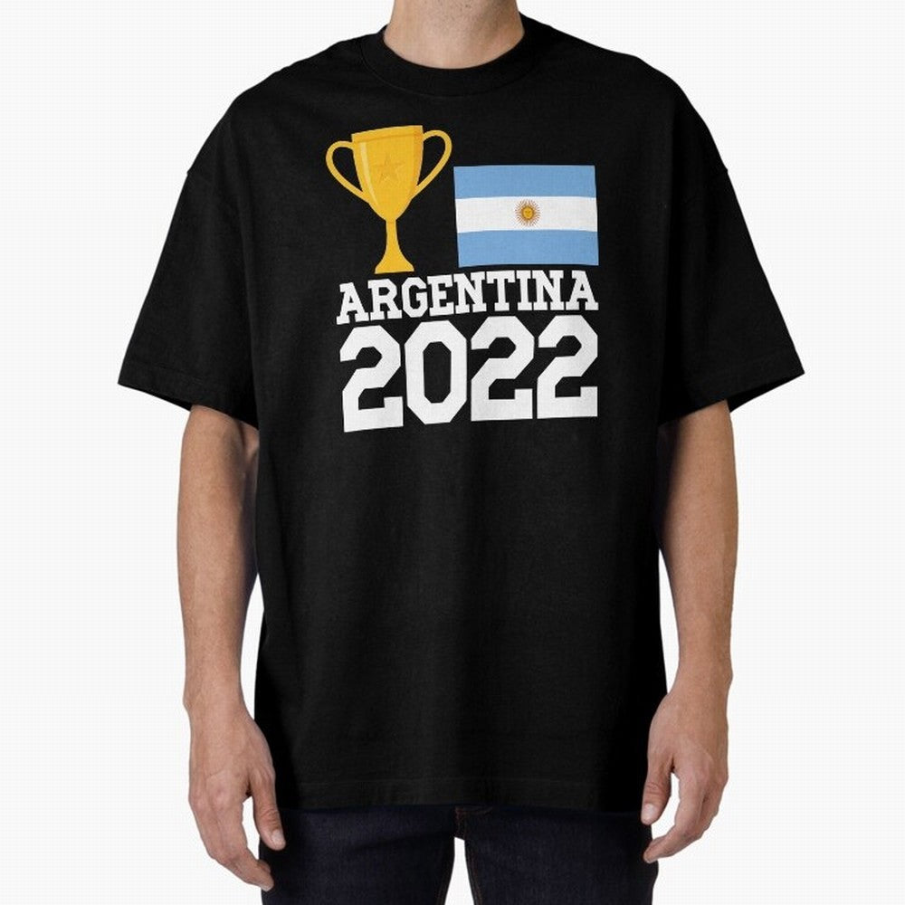 Argentina World Cup Soccer Football 2022, Argentina Soccer Jersey Argentinian Football, Argentina, Argentinian, Qatar World Cup 2022 Oversized T-Shirt Live the Energy of FIFA World Cup 2026 for Fans of Messi, CR7 and Mbappe and Portugal, Spain and