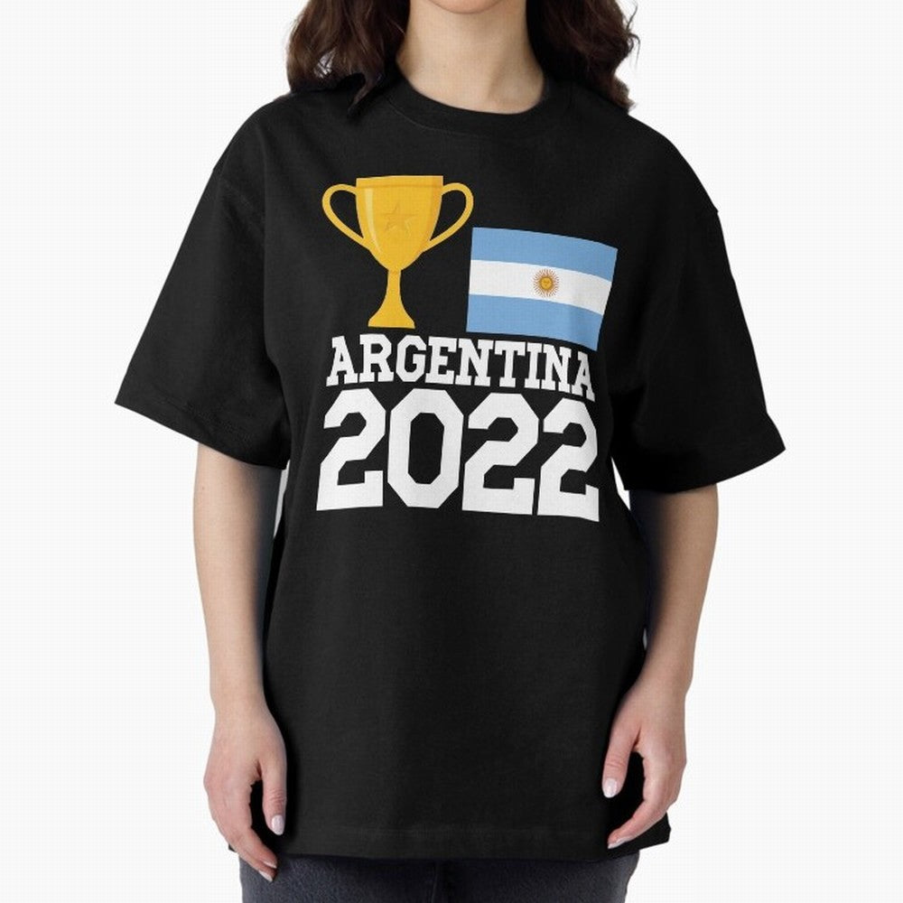 Argentina World Cup Soccer Football 2022, Argentina Soccer Jersey Argentinian Football, Argentina, Argentinian, Qatar World Cup 2022 Oversized T-Shirt Live the Energy of FIFA World Cup 2026 for Fans of Messi, CR7 and Mbappe and Portugal, Spain and