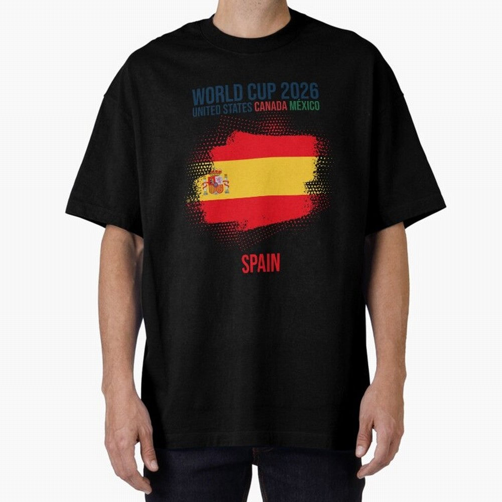 SPAIN WORLD CUP 2026 Oversized T-Shirt Show Match Day Excitement for Match Day Hype around FIFA World Cup 2026, Haaland, Brazil, Retro Football Energy, Iconic Rivalries, Trophy Chase Drama and Stadium Atmosphere; Made for Die Hard Supporters,