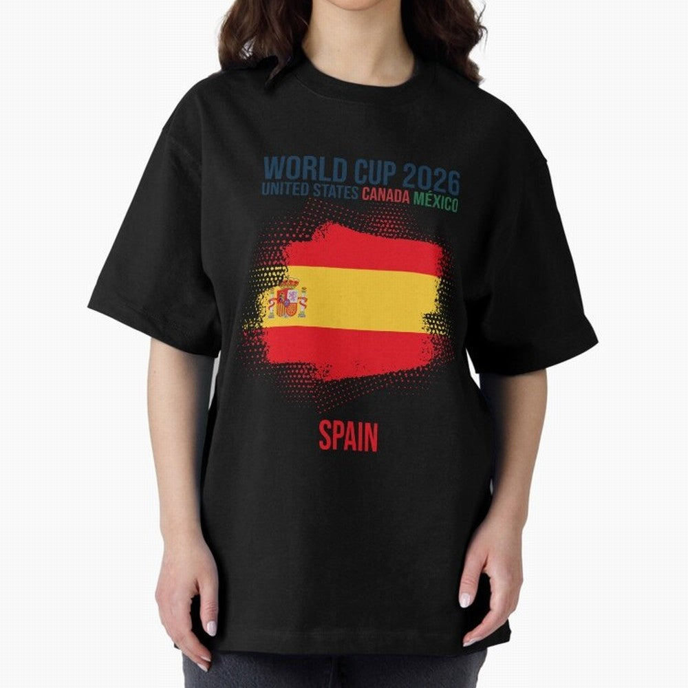 SPAIN WORLD CUP 2026 Oversized T-Shirt Show Match Day Excitement for Match Day Hype around FIFA World Cup 2026, Haaland, Brazil, Retro Football Energy, Iconic Rivalries, Trophy Chase Drama and Stadium Atmosphere; Made for Die Hard Supporters,