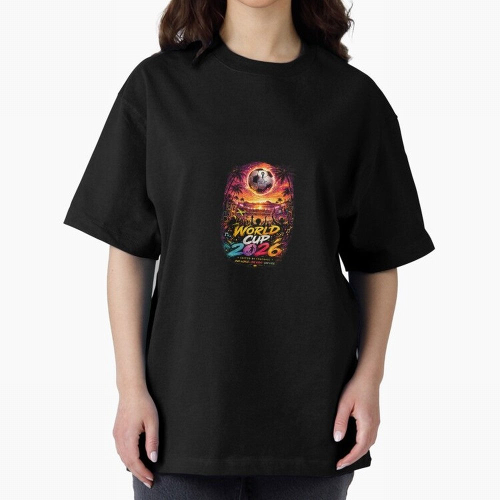 Copy of World Cup 2026 ¨C United Passion ?? | Neon Football Design Oversized T-Shirt Follow Every Goal of Match Day Hype around FIFA World Cup 2026 Group Stage, CR7, Spain, Game Day Rituals, Football Legends, Country Pride and the Road to the