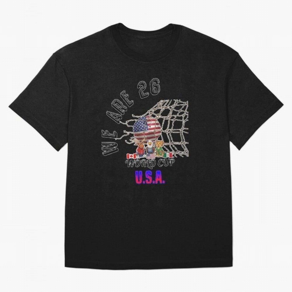 World cup 26 - USA Oversized T-Shirt Honor Football Greatness during Match Day Hype around FIFA World Cup 2026 Group Stage, Cristiano Ronaldo, Argentina, Championship Spirit, Famous Goals, Roaring Crowds and International Football Unity; Built for