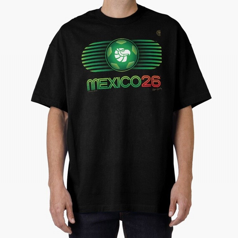 Mexico 26 World Cup Retro Logo. Autographed Oversized T-Shirt Wear the Spirit of FIFA World Cup 2026 Spirit, Inspired by Netherlands, CR7, Goal Celebration Energy, Supporter Heritage, Football Icons and Worldwide Tournament Joy; Made for Collectors