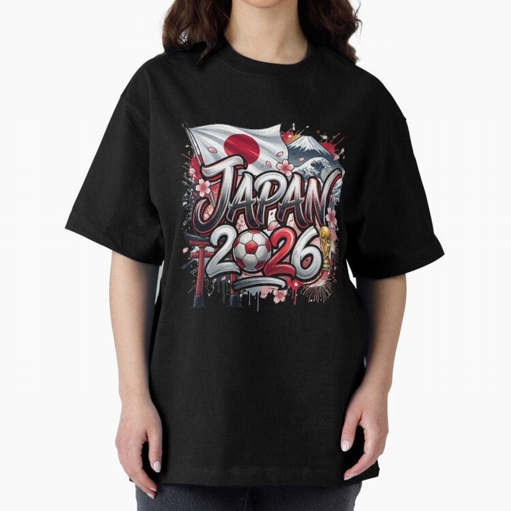 Japan World Cup 2026 Football Legacy Oversized T-Shirt Bring Supporter Culture to FIFA World Cup 2026 USA Canada Mexico Spirit, Centered on Brazil, Messi, Soccer Culture, Superstar Moments, National Team Dreams and Competitive Fire; Made for