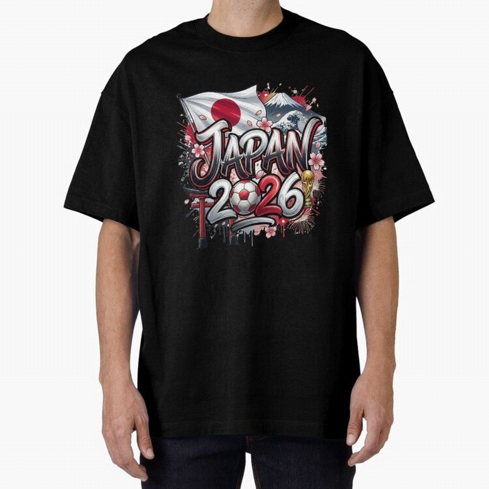 Japan World Cup 2026 Football Legacy Oversized T-Shirt Bring Supporter Culture to FIFA World Cup 2026 USA Canada Mexico Spirit, Centered on Brazil, Messi, Soccer Culture, Superstar Moments, National Team Dreams and Competitive Fire; Made for