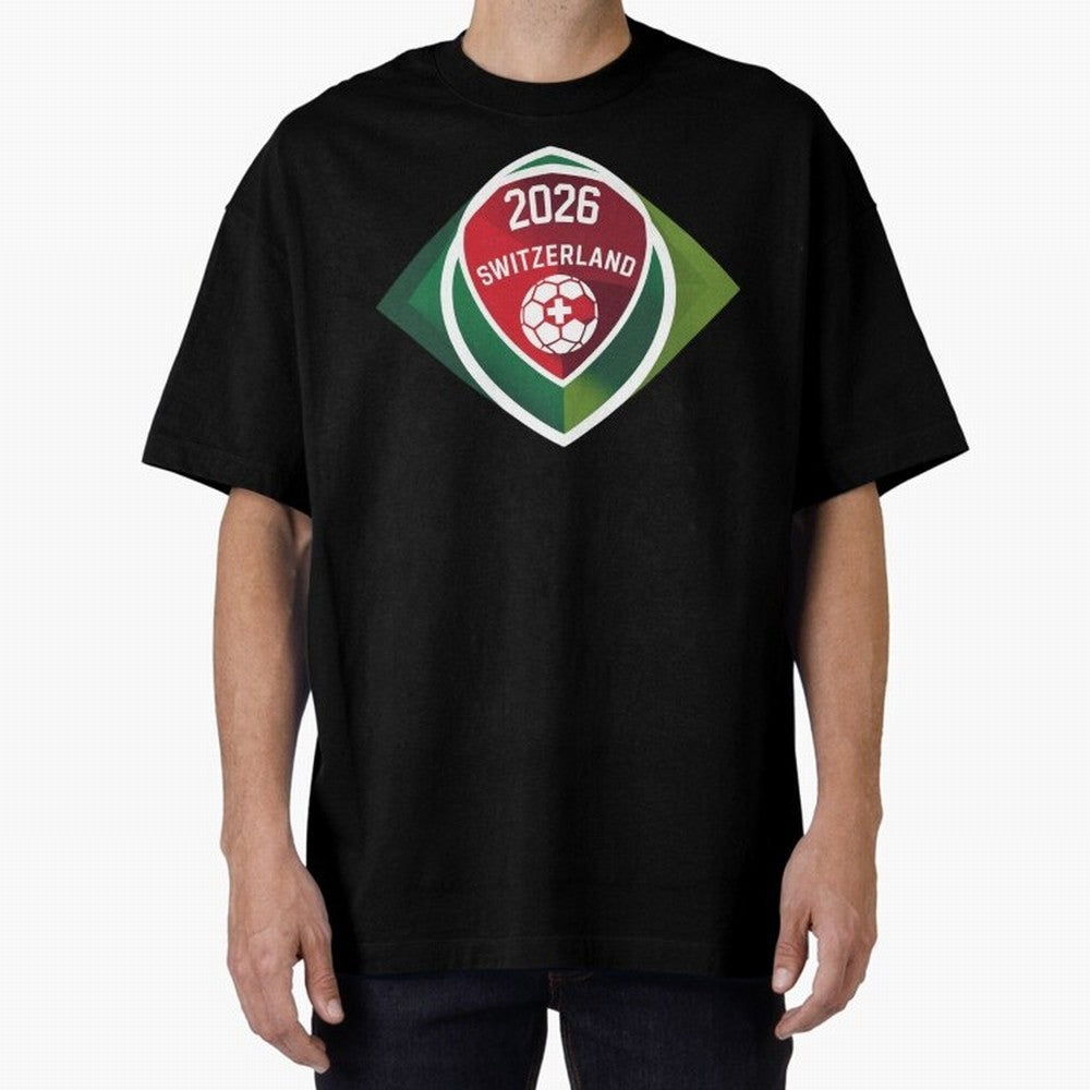 Switzerland 2026 Oversized T-Shirt Support the Legends of FIFA World Cup 2026 Group Stage Spirit, Inspired by France, CR7 and Messi, Champion Mindset, Group Stage Buzz, Knockout Tension and Passionate Fan Culture; Great for Supporters Who Love