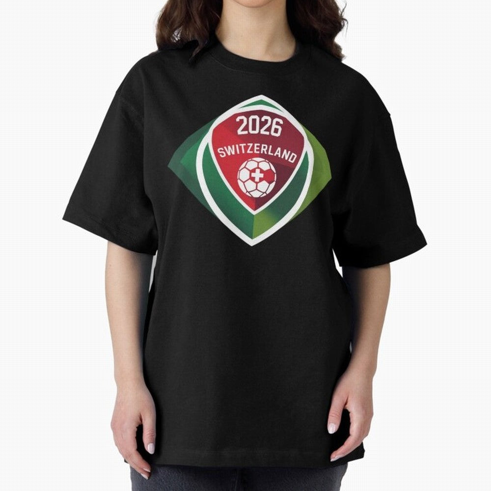 Switzerland 2026 Oversized T-Shirt Support the Legends of FIFA World Cup 2026 Group Stage Spirit, Inspired by France, CR7 and Messi, Champion Mindset, Group Stage Buzz, Knockout Tension and Passionate Fan Culture; Great for Supporters Who Love
