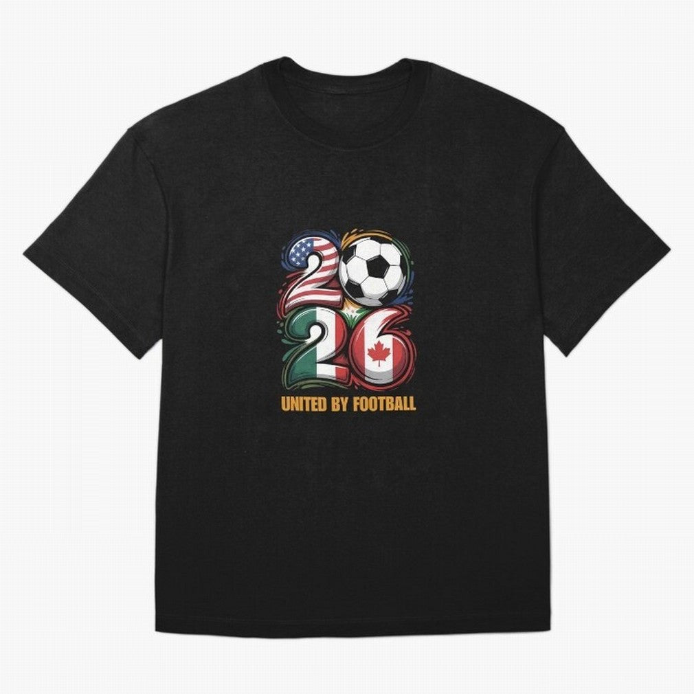 United By Football Soccer Fan Gear 2026 Oversized T-Shirt Turn Up for FIFA World Cup 2026 Group Stage Made for CR7, Argentina, France and Brazil Energy, Soccer Culture, Superstar Moments, National Team Dreams and Competitive Fire; Made for Die Hard