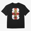 England Football World Cup 2026 - Three Lions Gold Trophy Edition Oversized T-Shirt Feel International Energy from FIFA World Cup 2026 USA Canada Mexico Spirit, Celebrating Portugal, Neymar, Haaland and Cristiano Ronaldo, Supporter Pride, Iconic