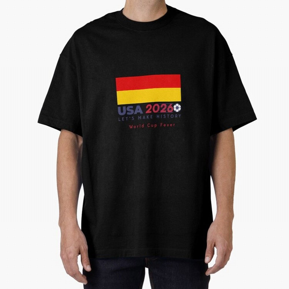 Usa 2026 World Cup Fever Americas Football. Oversized T-Shirt Celebrate Rivalries and Pride in Global Football Passion for FIFA World Cup 2026 Group Stage, Connected to Cristiano Ronaldo, Portugal, Retro Football Energy, Iconic Rivalries, Trophy