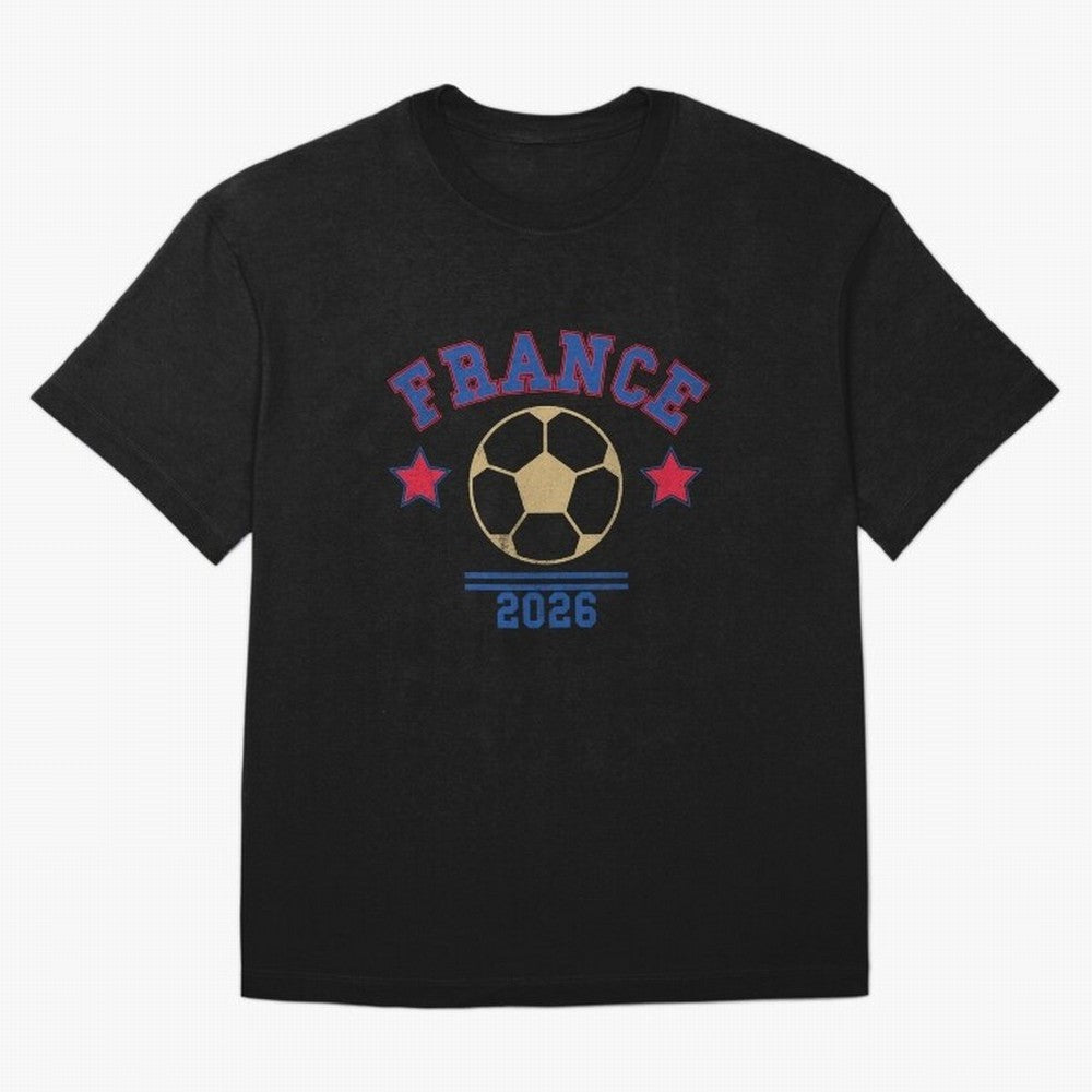 France 2026 ¡ª Vintage Soccer Tee Oversized T-Shirt Support the Legends of the FIFA World Cup 2026 USA Canada Mexico Journey through Neymar Highlights, Spain Pride, Vintage Soccer Flavor, Modern Football Stars, National Flags and Final Night