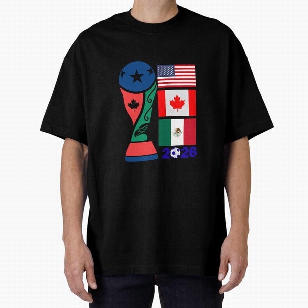 North America Football Unity 2026 Oversized T-Shirt Celebrate Classic Football Spirit in the FIFA World Cup 2026 USA Canada Mexico Journey through Cristiano Ronaldo Highlights, France and Portugal Pride, Game Day Rituals, Football Legends, Country