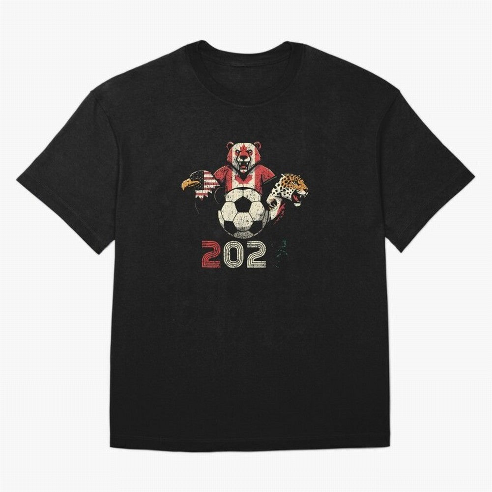 United 2026 Soccer Mascots North America Tournament T-Shirt_83157189 Oversized T-Shirt Build FIFA World Cup 2026 USA Canada Mexico Driven by Haaland, England and Germany Energy, Match Day Excitement, Supporter Culture, Golden Goals and Global