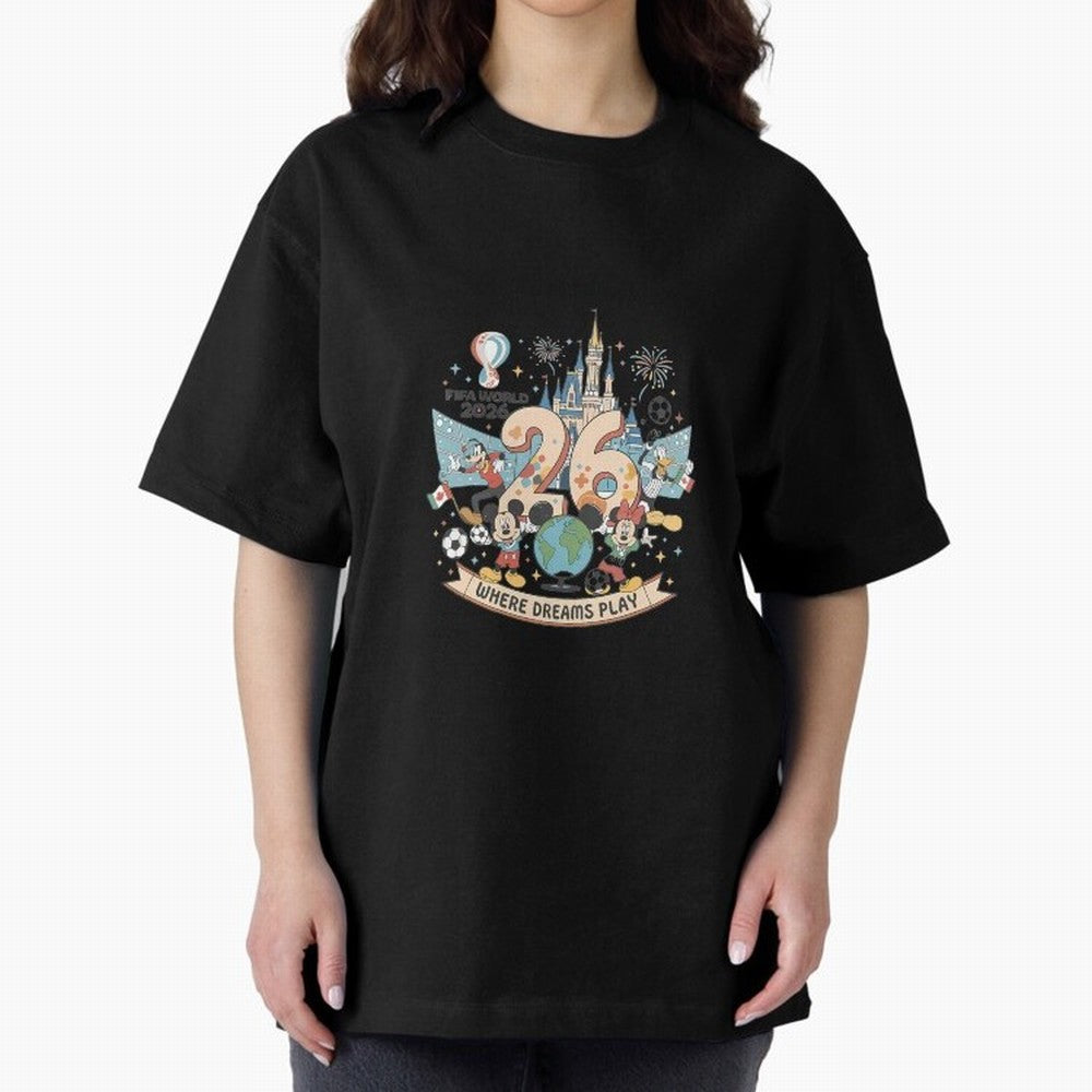 Dreamland Football 26 Oversized T-Shirt Follow the Final Road of the FIFA World Cup 2026 Group Stage Journey through Mbappe and Neymar Highlights, England Pride, Classic Soccer Heritage, Championship Pressure, Fan Loyalty and International Pride;