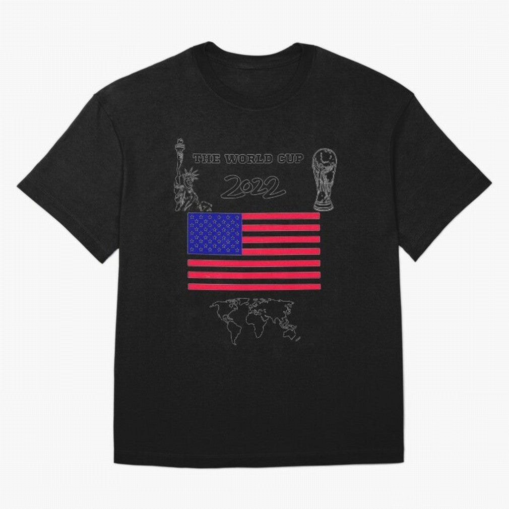 T-shirt for World cup, USA Oversized T-Shirt Represent Football Lovers during FIFA World Cup 2026 Group Stage for Fans of Mbappe and Neymar and Brazil, Bringing Vintage Soccer Flavor, Modern Football Stars, National Flags and Final Night Emotion;