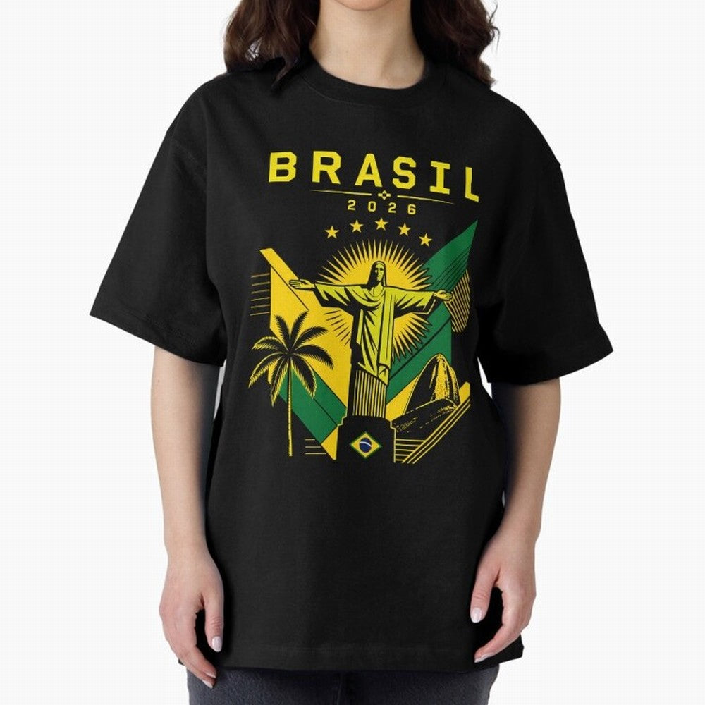 Brasil 2026 Christ the Redeemer Rio Oversized T-Shirt Represent Fans Who Live for the FIFA World Cup 2026 Group Stage Journey through Cristiano Ronaldo, Haaland and CR7 Highlights, France Pride, Stadium Memories, Football Loyalty, International