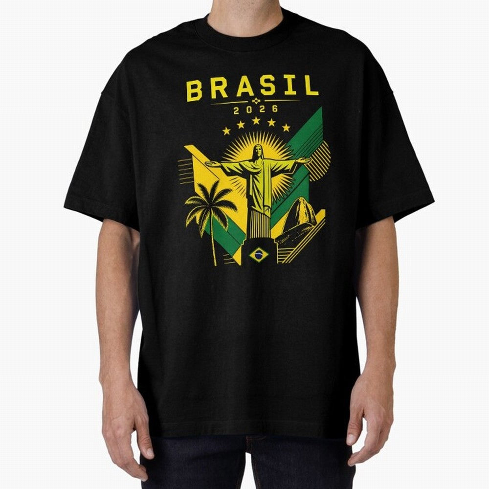 Brasil 2026 Christ the Redeemer Rio Oversized T-Shirt Represent Fans Who Live for the FIFA World Cup 2026 Group Stage Journey through Cristiano Ronaldo, Haaland and CR7 Highlights, France Pride, Stadium Memories, Football Loyalty, International