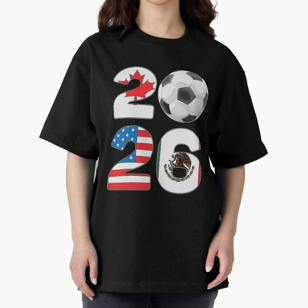 2026 North America Football Massive Event Soccer Ball Oversized T-Shirt Celebrate Unforgettable Nights in the FIFA World Cup 2026 Group Stage Journey through Cristiano Ronaldo, Haaland and CR7 Highlights, Germany Pride, Game Day Rituals, Football