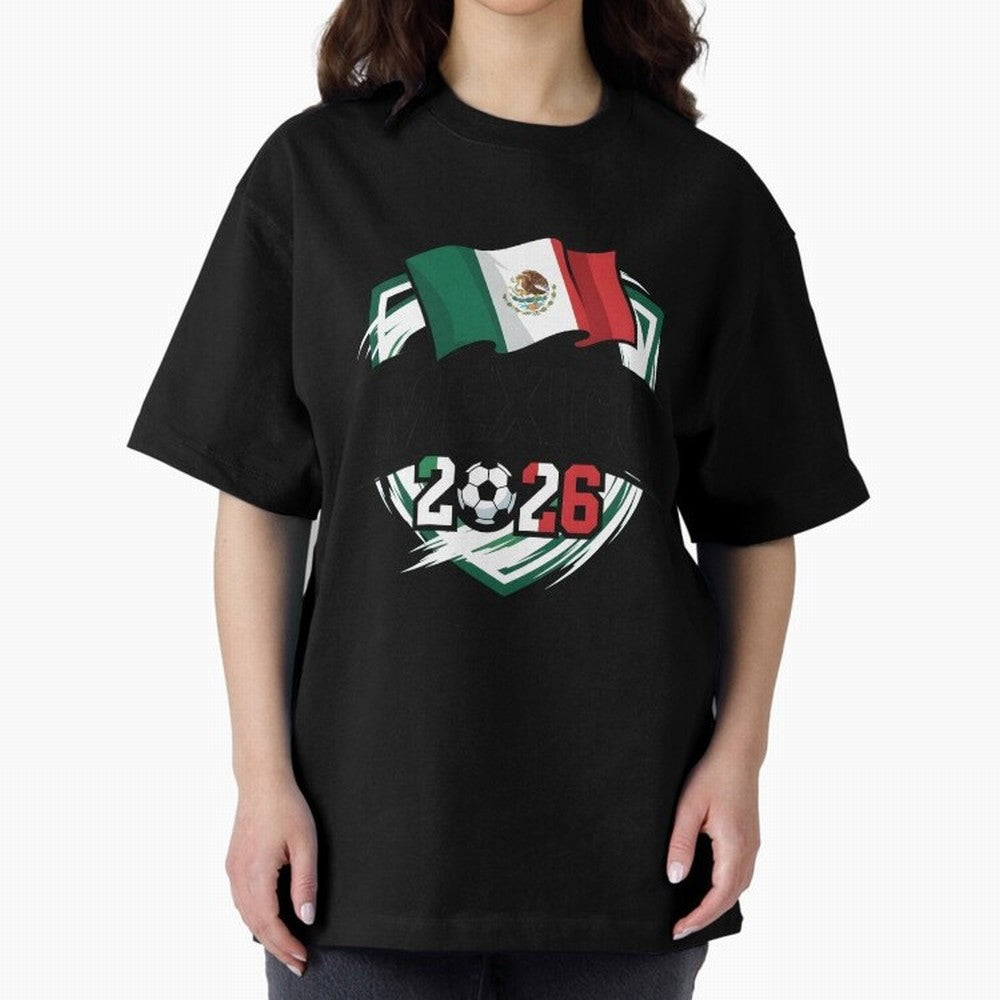 MEXICO World Cup 2026 Gift ¨C MEXICO Football Oversized T-Shirt Back Your Heroes with FIFA World Cup 2026 for Fans of Messi, CR7 and Mbappe and Portugal, Spain and Germany, Bringing Football Festival Excitement, Trophy Ambitions, Country Rivalries