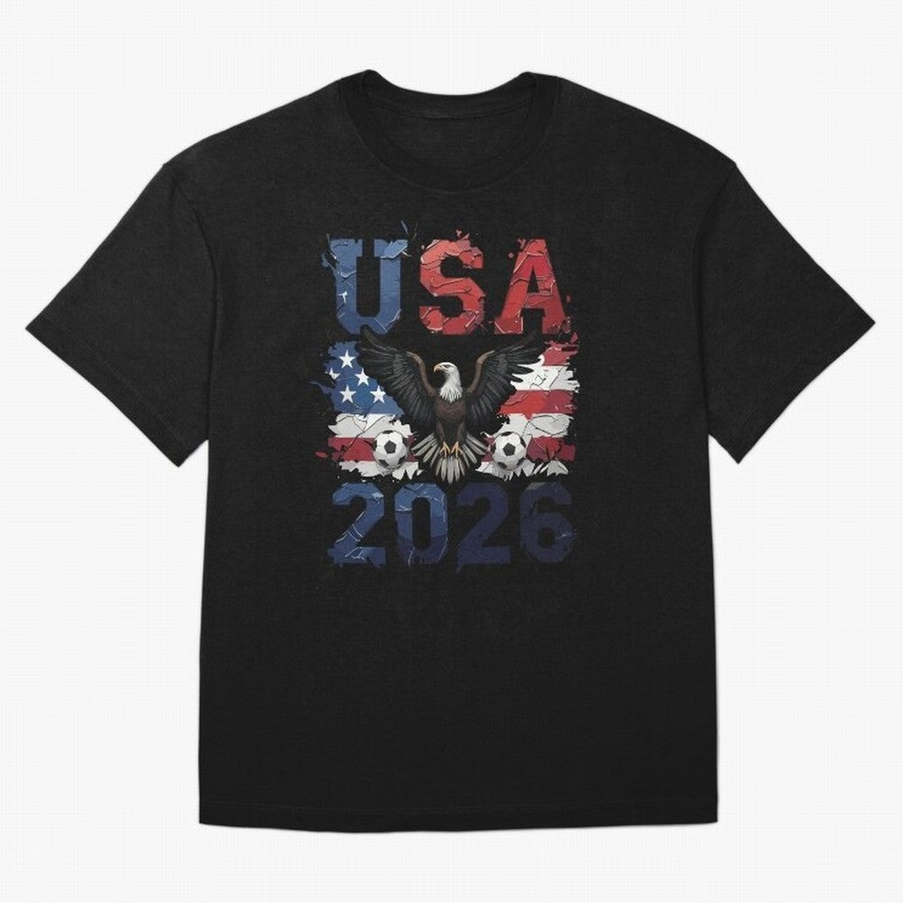 USA 2026 Soccer Eagle - World Cup Football Oversized T-Shirt Follow the Road to the FIFA World Cup 2026 Group Stage Journey through Neymar Highlights, Brazil Pride, Sports Nostalgia, International Competition, Famous Players and Unforgettable