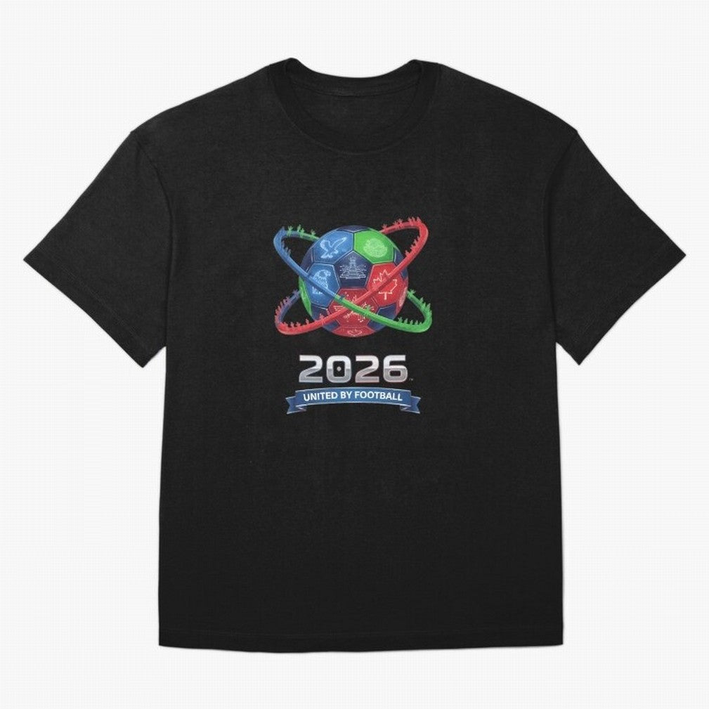 United By Football 2026 Global Connectivity Oversized T-Shirt Honor Champions and Dreams in FIFA World Cup 2026 USA Canada Mexico Made for Mbappe and Neymar, Spain Energy, Fan Favorite Moments, National Team Passion, Big Match Drama and Soccer