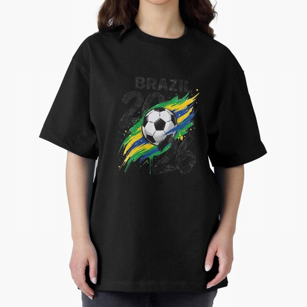 Brazil Soccer 2026 Fan Shirt ¨C Brazil Football Supporter Oversized T-Shirt Share the Excitement of Global Football Passion for FIFA World Cup 2026, Made for Messi, Neymar and Mbappe, Argentina, Champion Mindset, Group Stage Buzz, Knockout Tension