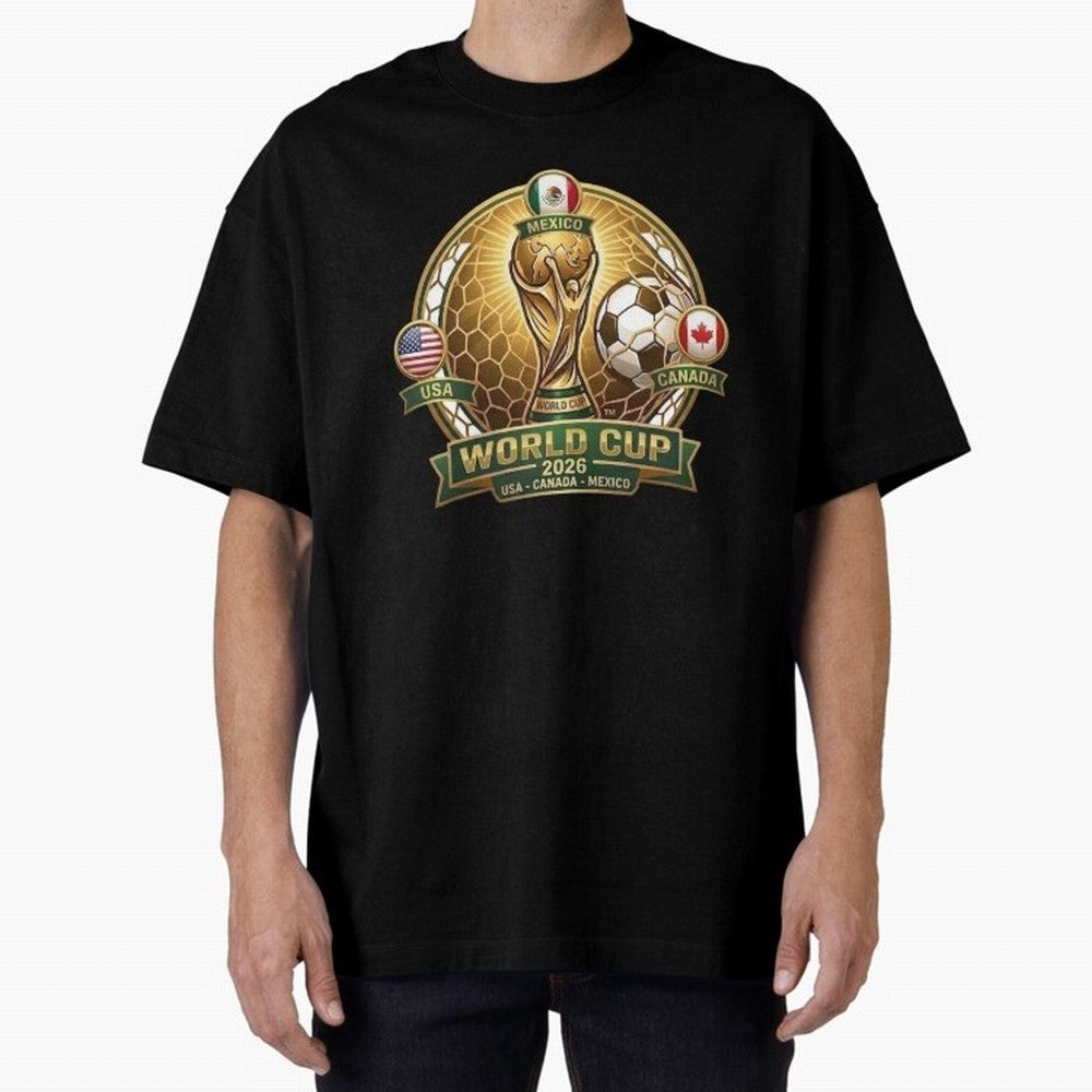 Chasing the Cup 2026 Oversized T-Shirt Bring Global Football Passion for FIFA World Cup 2026 Group Stage, Capturing Messi and Cristiano Ronaldo, Portugal, Spain and Germany, Supporter Pride, Iconic Celebrations, Legendary Names and Global Match Day