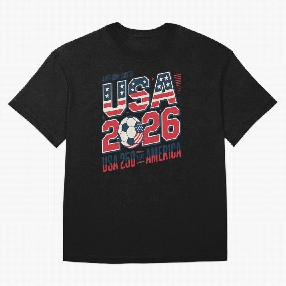 USA Soccer 250 Years 1776 -2026 Oversized T-Shirt Bring Global Tournament Vibes to FIFA World Cup 2026 Filled with Cristiano Ronaldo, Brazil, Portugal and Argentina Energy, Fan Favorite Moments, National Team Passion, Big Match Drama and Soccer