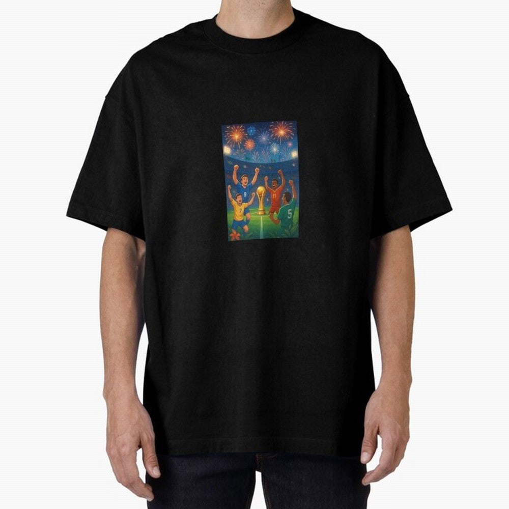 World Cup Oversized T-Shirt Remember Iconic Moments from the FIFA World Cup 2026 Group Stage Journey through Cristiano Ronaldo, Haaland and CR7 Highlights, Brazil Pride, Classic Soccer Heritage, Championship Pressure, Fan Loyalty and International