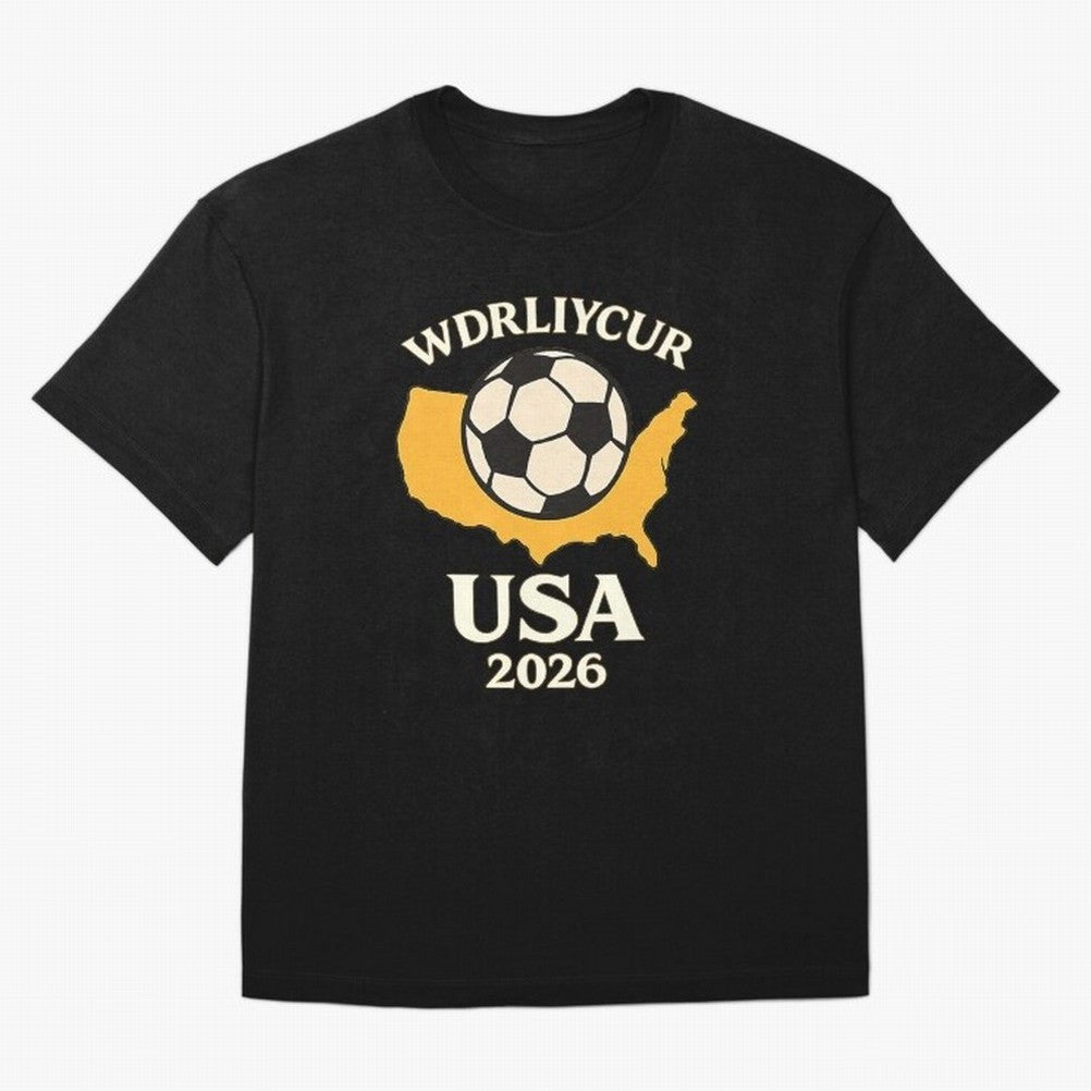 World Cup 2026 USA Soccer Fan T-Shirt Oversized T-Shirt Embrace the FIFA World Cup 2026 Group Stage Journey through Haaland Highlights, France Pride, Retro Football Energy, Iconic Rivalries, Trophy Chase Drama and Stadium Atmosphere; Perfect for