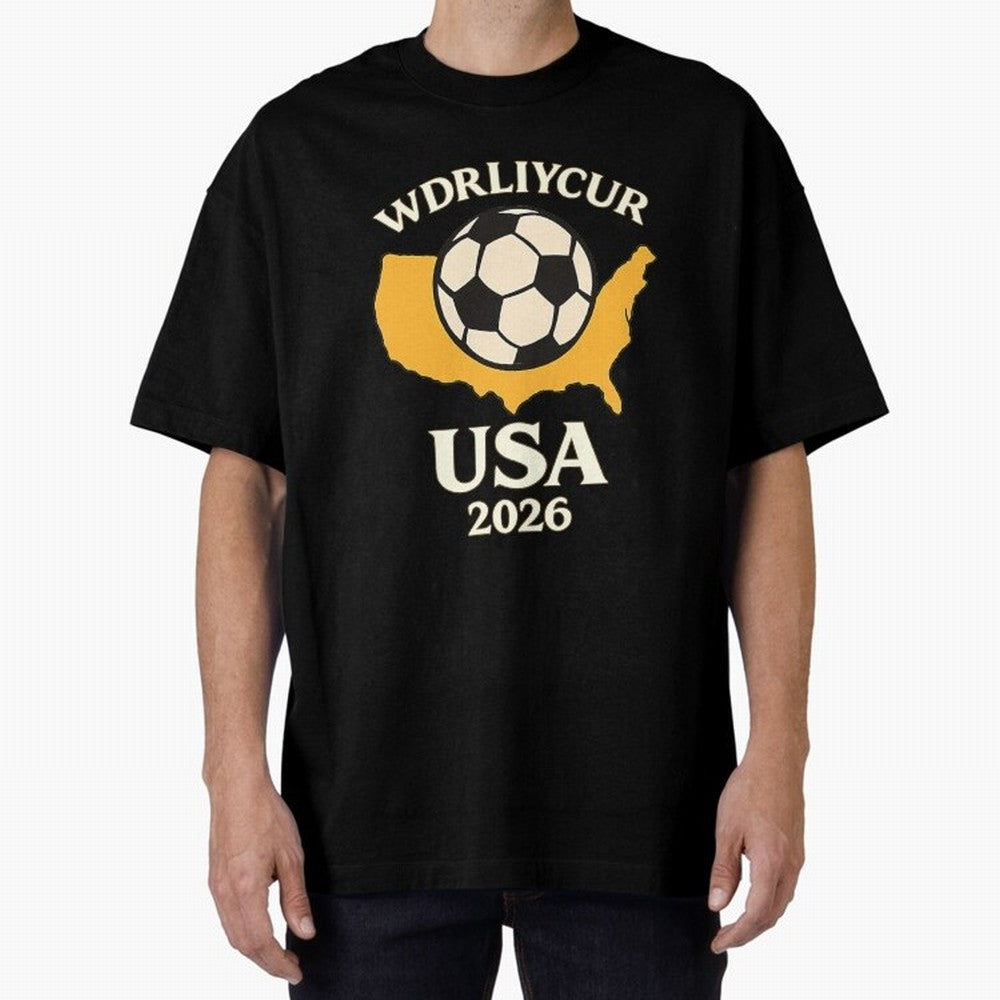 World Cup 2026 USA Soccer Fan T-Shirt Oversized T-Shirt Embrace the FIFA World Cup 2026 Group Stage Journey through Haaland Highlights, France Pride, Retro Football Energy, Iconic Rivalries, Trophy Chase Drama and Stadium Atmosphere; Perfect for