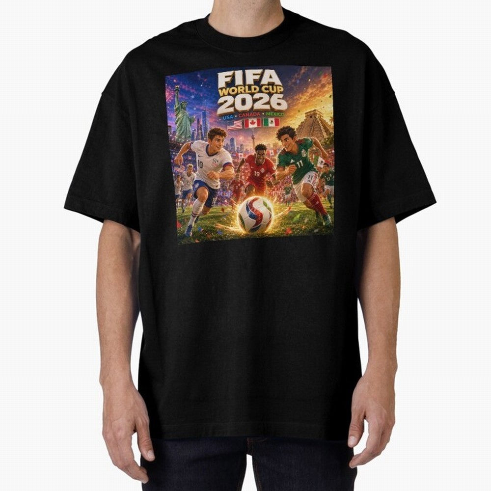 North America Football Festival 2026 #football 2026 Oversized T-Shirt Bring World Football Passion into FIFA World Cup 2026 Group Stage Filled with Haaland and Mbappe, Argentina and Brazil Energy, Worldwide Fan Energy, Dramatic Goals, Stadium