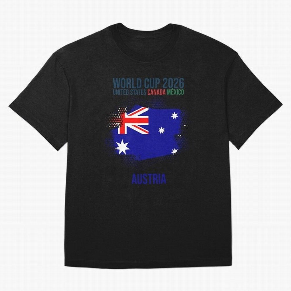 AUSTRIA WORLD CUP 2026 Oversized T-Shirt Bring Trophy Dreams to Global Football Passion for FIFA World Cup 2026 USA Canada Mexico, Celebrating CR7, Argentina, France and Brazil, Stadium Memories, Football Loyalty, International Chants and
