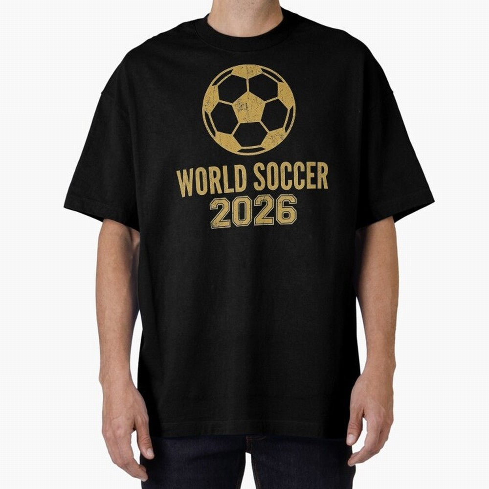 Retro World Soccer 2026 Design Oversized T-Shirt Bring Stadium Energy to FIFA World Cup 2026 Made for Neymar, Haaland and Cristiano Ronaldo, Germany Energy, Football Festival Excitement, Trophy Ambitions, Country Rivalries and Star Player Buzz;