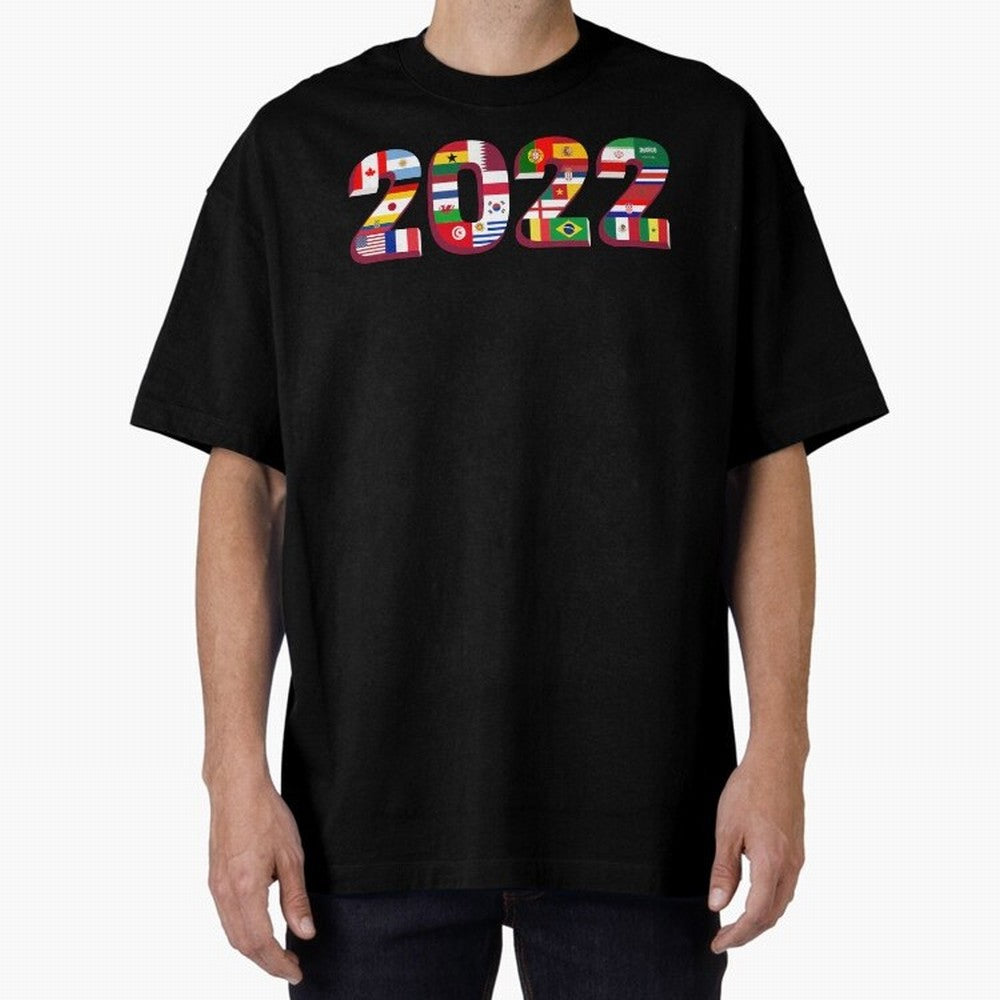 All the 32 Teams that Played in 2022 in Qatar for Football Fans Oversized T-Shirt Celebrate Supporters United by FIFA World Cup 2026 Group Stage Spirit, Featuring Germany, Cristiano Ronaldo, Goal Celebration Energy, Supporter Heritage, Football
