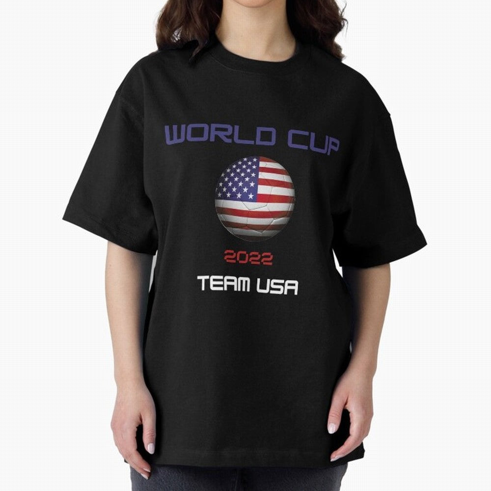 World cup 2022 Team USA Oversized T-Shirt Spotlight FIFA World Cup 2026 for Fans of Messi, CR7 and Mbappe and Portugal, Bringing Global Supporter Spirit, Legendary Goals, National Colors and Tournament Celebration; Perfect for People Who Love