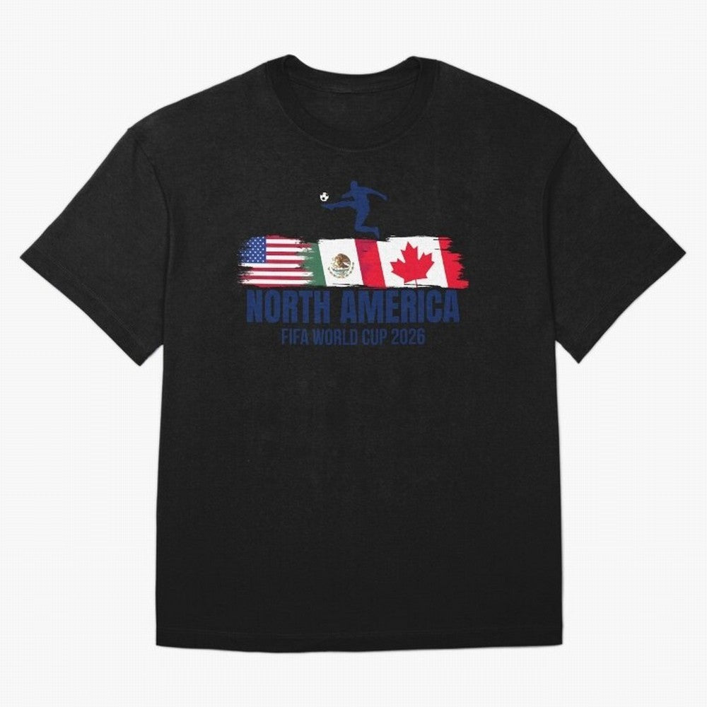2026 North America Soccer World Tour - USA Mexico Canada Oversized T-Shirt Represent Football Lovers during FIFA World Cup 2026 USA Canada Mexico for Fans of CR7 and Argentina, Bringing Goal Celebration Energy, Supporter Heritage, Football Icons