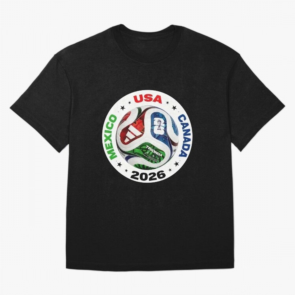 Trionda 26 Soccer Ball - North America 2026 Football Art Oversized T-Shirt Cheer for FIFA World Cup 2026 Group Stage Spirit, with England, Cristiano Ronaldo, Stadium Memories, Football Loyalty, International Chants and Championship Tradition; Great