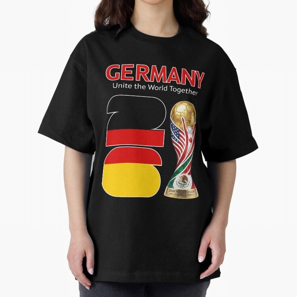 World Cup 2026, IMG 031, GERMANY 001 Oversized T-Shirt Represent FIFA World Cup 2026 USA Canada Mexico for Fans of CR7 and France and Portugal, Bringing Football Passion, Legendary Performances, Festival Vibes and Supporter Community; Ideal for