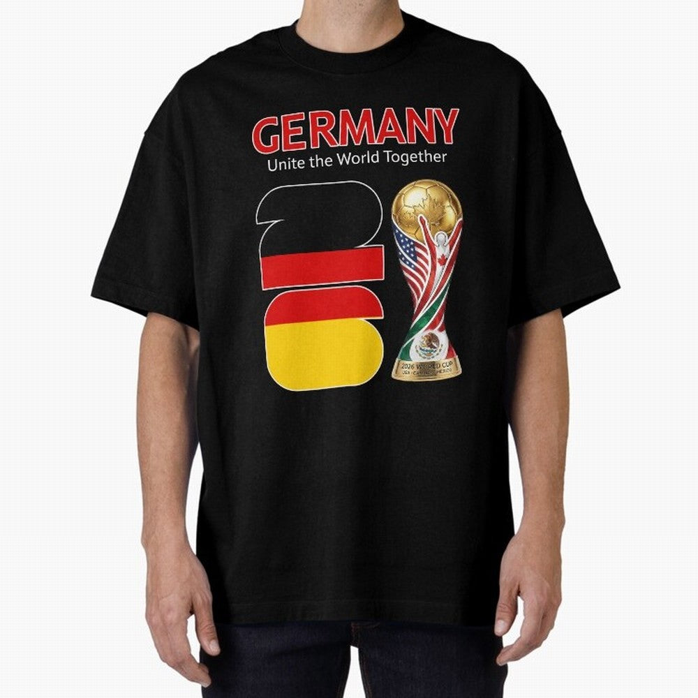 World Cup 2026, IMG 031, GERMANY 001 Oversized T-Shirt Represent FIFA World Cup 2026 USA Canada Mexico for Fans of CR7 and France and Portugal, Bringing Football Passion, Legendary Performances, Festival Vibes and Supporter Community; Ideal for
