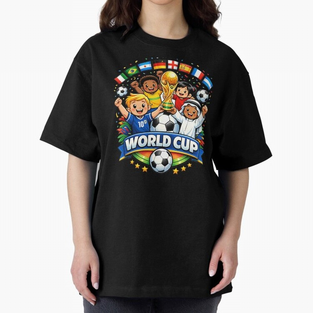 World Cup Football Oversized T-Shirt Celebrate Every Goal in FIFA World Cup 2026 Built around Cristiano Ronaldo, England, France and Netherlands Energy, Fan Favorite Moments, National Team Passion, Big Match Drama and Soccer History; Perfect for