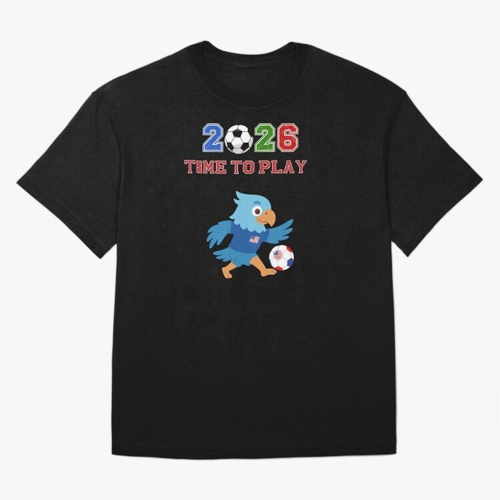 USA Soccer Eagle Mascot 2026 Time To Play Football Oversized T-Shirt Keep the Match Day Mood of Global Football Passion for FIFA World Cup 2026 Group Stage, with Neymar, Haaland and Cristiano Ronaldo, England and Germany, Game Day Rituals, Football