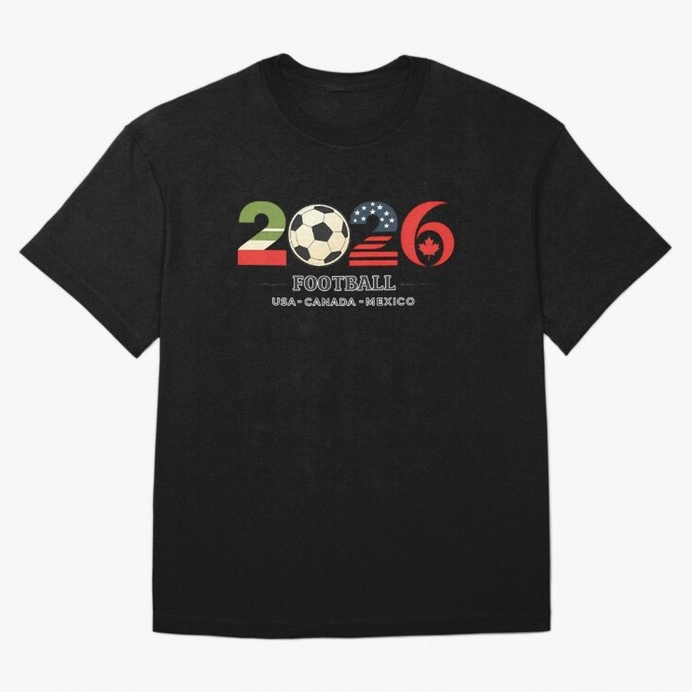 Football 2026 Usa Canada Mexico Oversized T-Shirt Celebrate Classic Football Spirit in Global Football Passion for FIFA World Cup 2026 USA Canada Mexico, with Haaland, Argentina, France and Brazil, Fan Favorite Moments, National Team Passion, Big