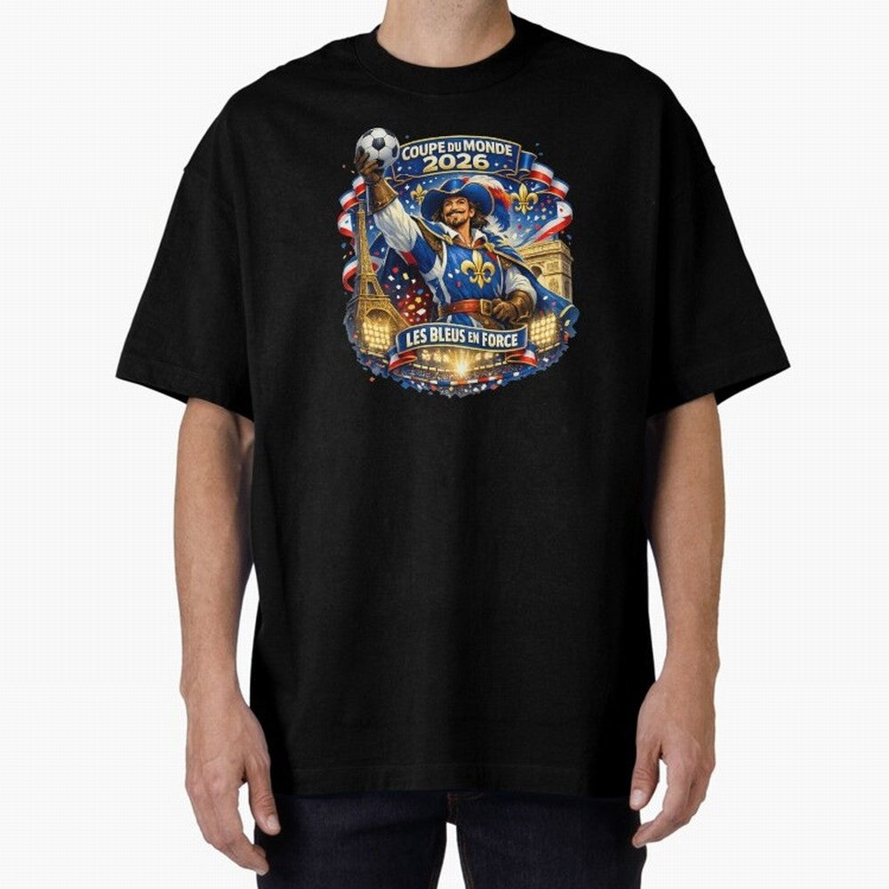 France World Cup 2026 Supporter Oversized T-Shirt Carry the Dream of FIFA World Cup 2026 USA Canada Mexico Spirit, Highlighting England, France and Netherlands, Messi and Cristiano Ronaldo, Football Passion, Legendary Performances, Festival Vibes