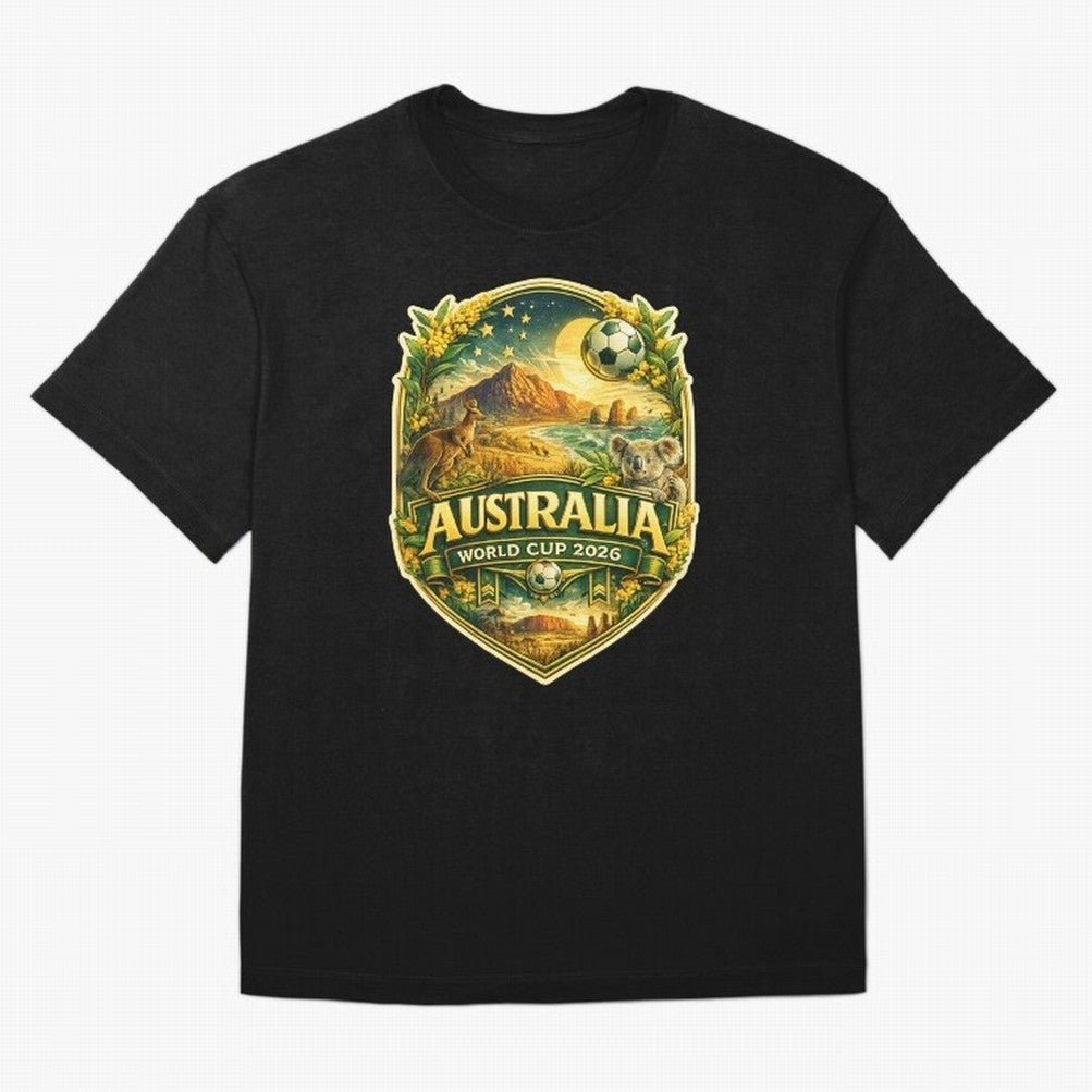 Australia FIFA World Cup 2026 Great Barrier Reef Outback Kangaroo Coast Oversized T-Shirt Carry FIFA World Cup 2026 USA Canada Mexico for Fans of Messi and Spain, Bringing Stadium Memories, Football Loyalty, International Chants and Championship