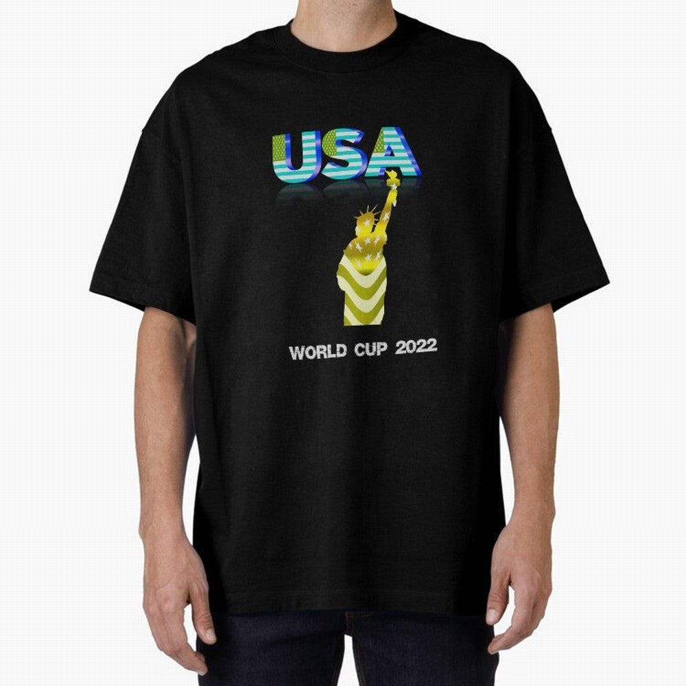 USA World Cup 2022 Oversized T-Shirt Honor the FIFA World Cup 2026 Journey through Haaland Highlights, England, France and Netherlands Pride, Football Passion, Legendary Performances, Festival Vibes and Supporter Community; Ideal for Passionate