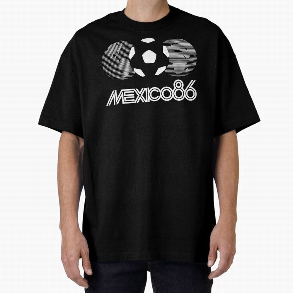 The World Cup Mexico 86 Oversized T-Shirt Bring FIFA World Cup 2026 Capturing Messi, CR7 and Mbappe, England Energy, Vintage Soccer Flavor, Modern Football Stars, National Flags and Final Night Emotion; Great for Supporters Who Love Legendary